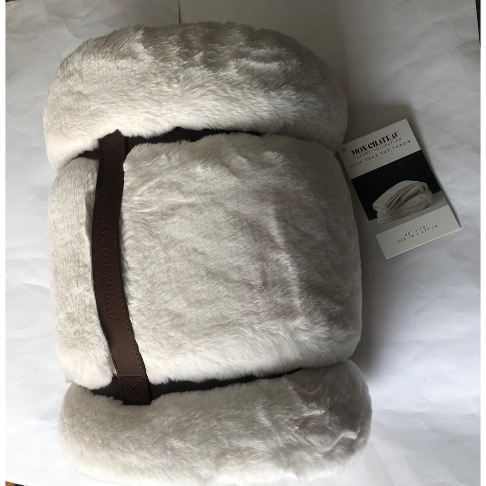 MON CHATEAU LUXE FAUX FUR THROW 60" X 70" SUPER SOFT
